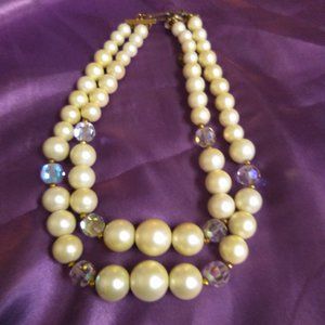 Vintage layered faux pearl necklace